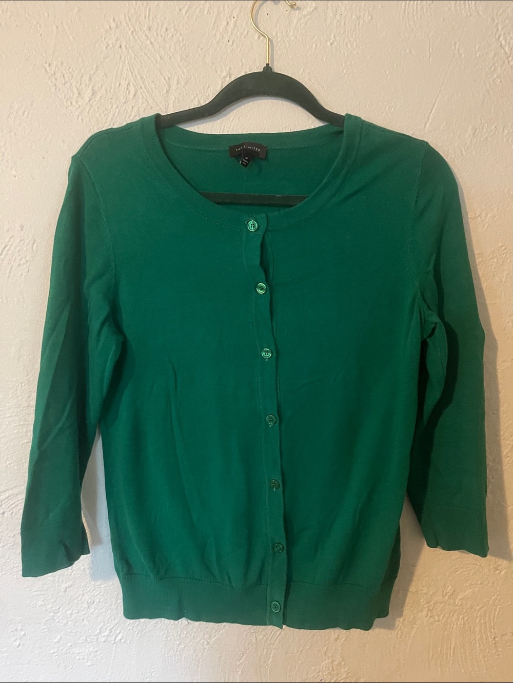 The Limited Emerald Green Button-Front Cardigan